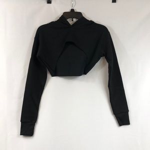 Refuge Athletics, Women’s Size XS-S, Black, Long Sleeve Crop Top Hoodie, NWT
